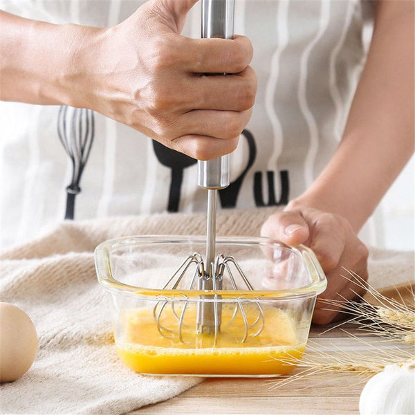 Kitchen Accessories Mixer Egg Beater Manual Self Turning Stainless Steel Whisk Hand Blender Egg Cream Stirring Kitchen Gadgets