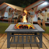 Portable Courtyard Metal Fire Bowl Pit with Accessories Black For Garden Backyard[US-Stock]