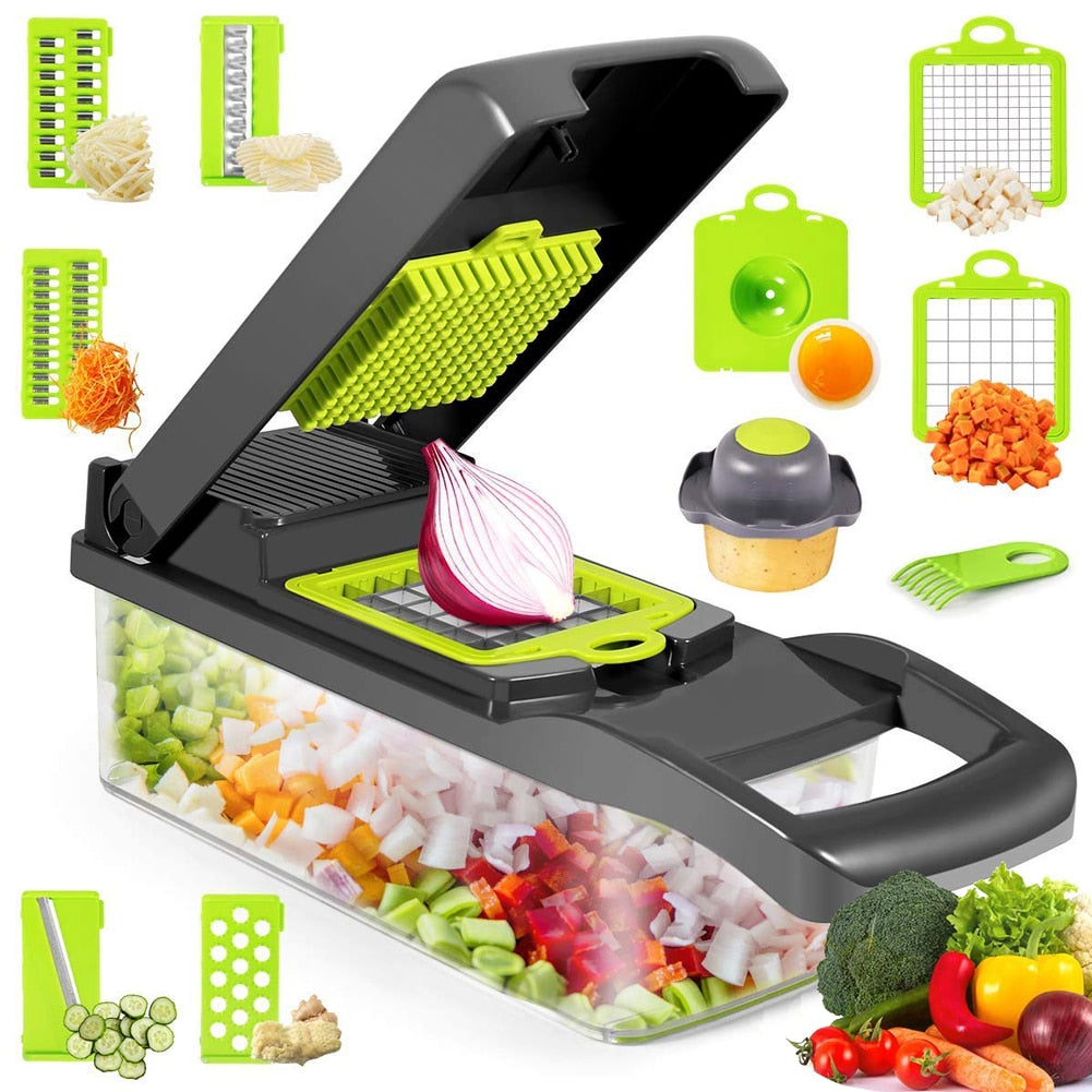 Vegetable Chopper,Senbowe Multifunctional 13-in-1 Food Choppers Onion Chopper  Vegetable Slicer 