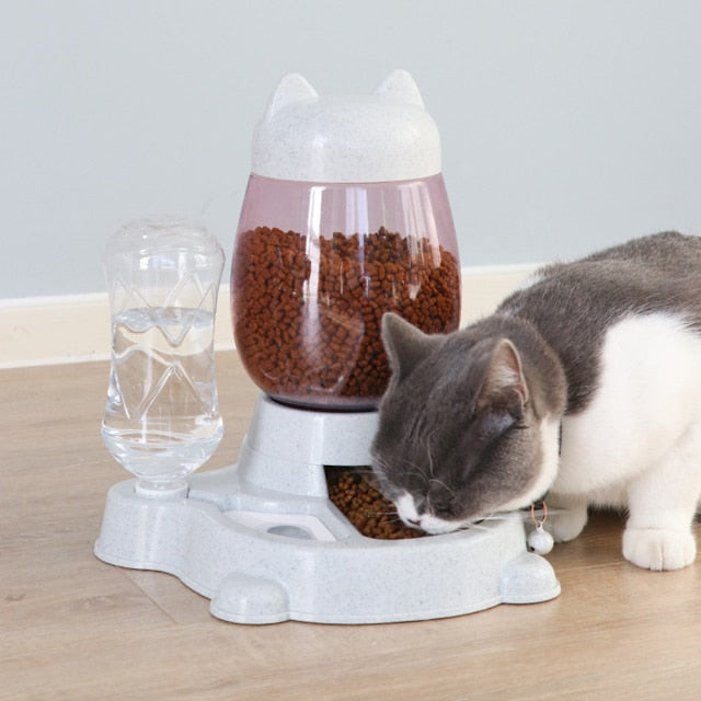 Pet Cat Bowls Multi-Functional Feeder Water Dispenser Automatic Feeding Dog Food Bowls For Cats Puppy Drinking Bottle For Dogs