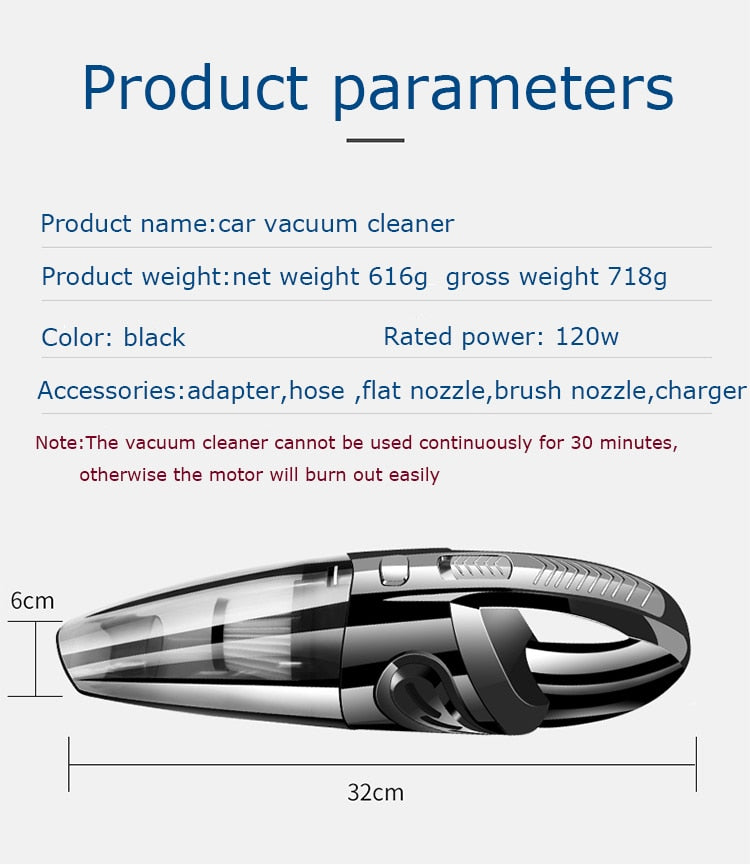 Handheld Wireless Car Vacuum Cleaner Cordless Powerful Autobiotic Portable Vacuum Cleaner For Home Big Power Aspirador Coche