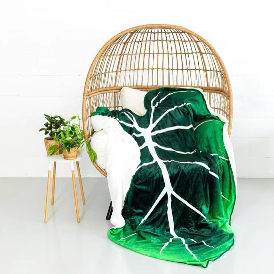 Green Leaves Giant Blanket Shape