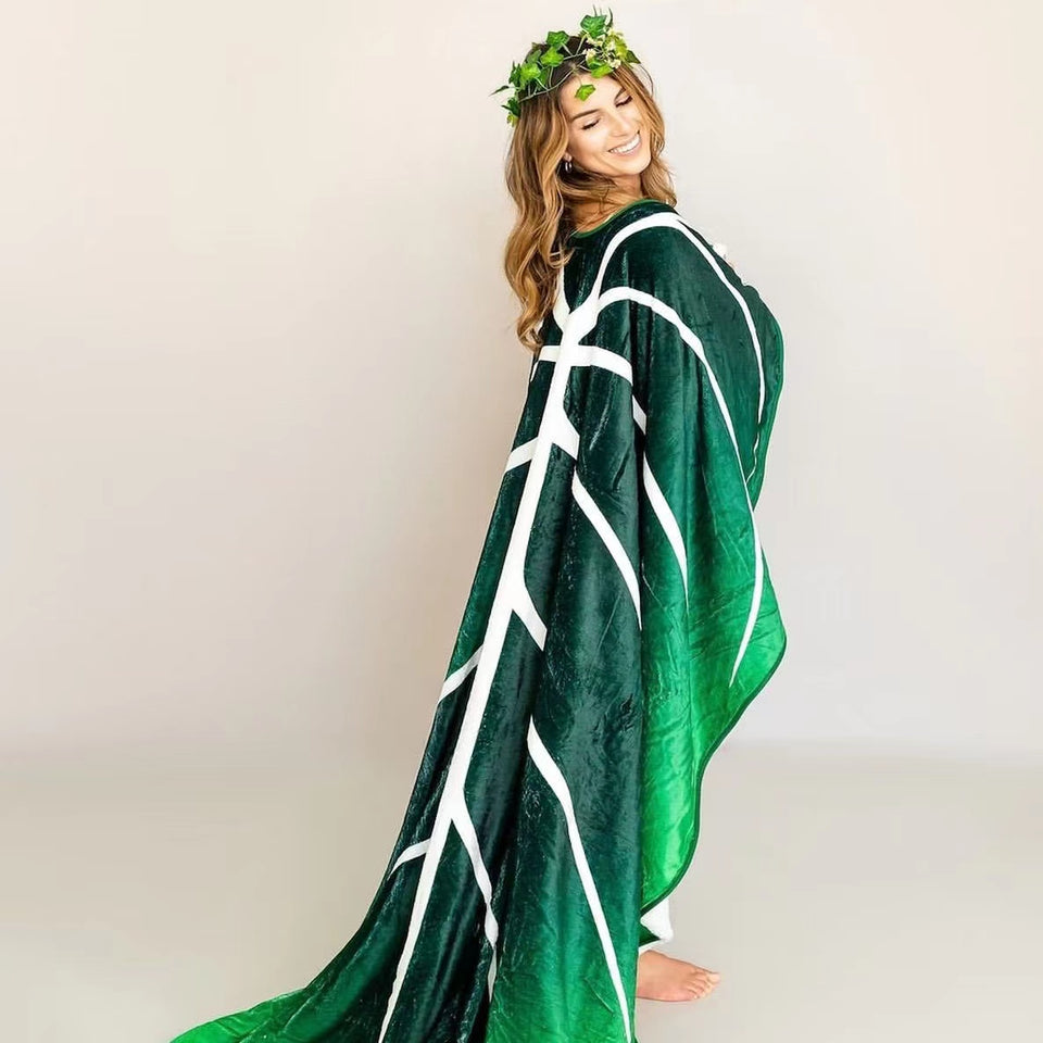Green Leaves Giant Blanket Shape