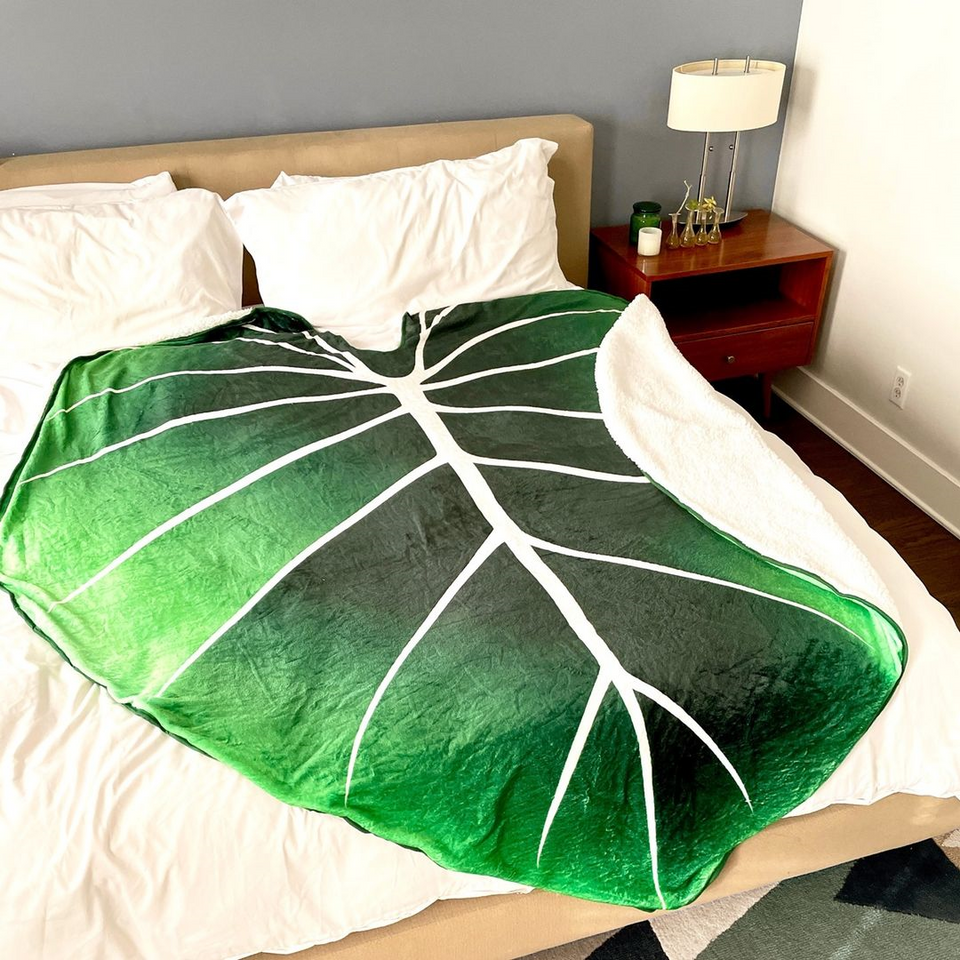 Green Leaves Giant Blanket Shape