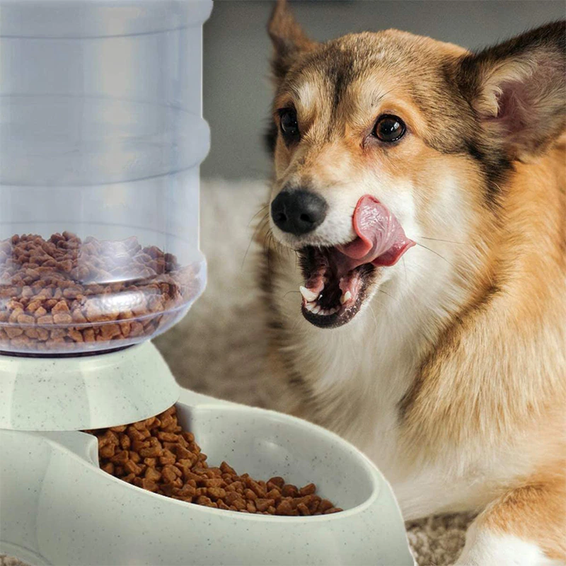 3.8L Gravity Pet Water Dispenser Cat Automatic Feeder Plastic Dog Water Bottle Food Water Dispenser Pet Feeding Bowl for Cat Dog