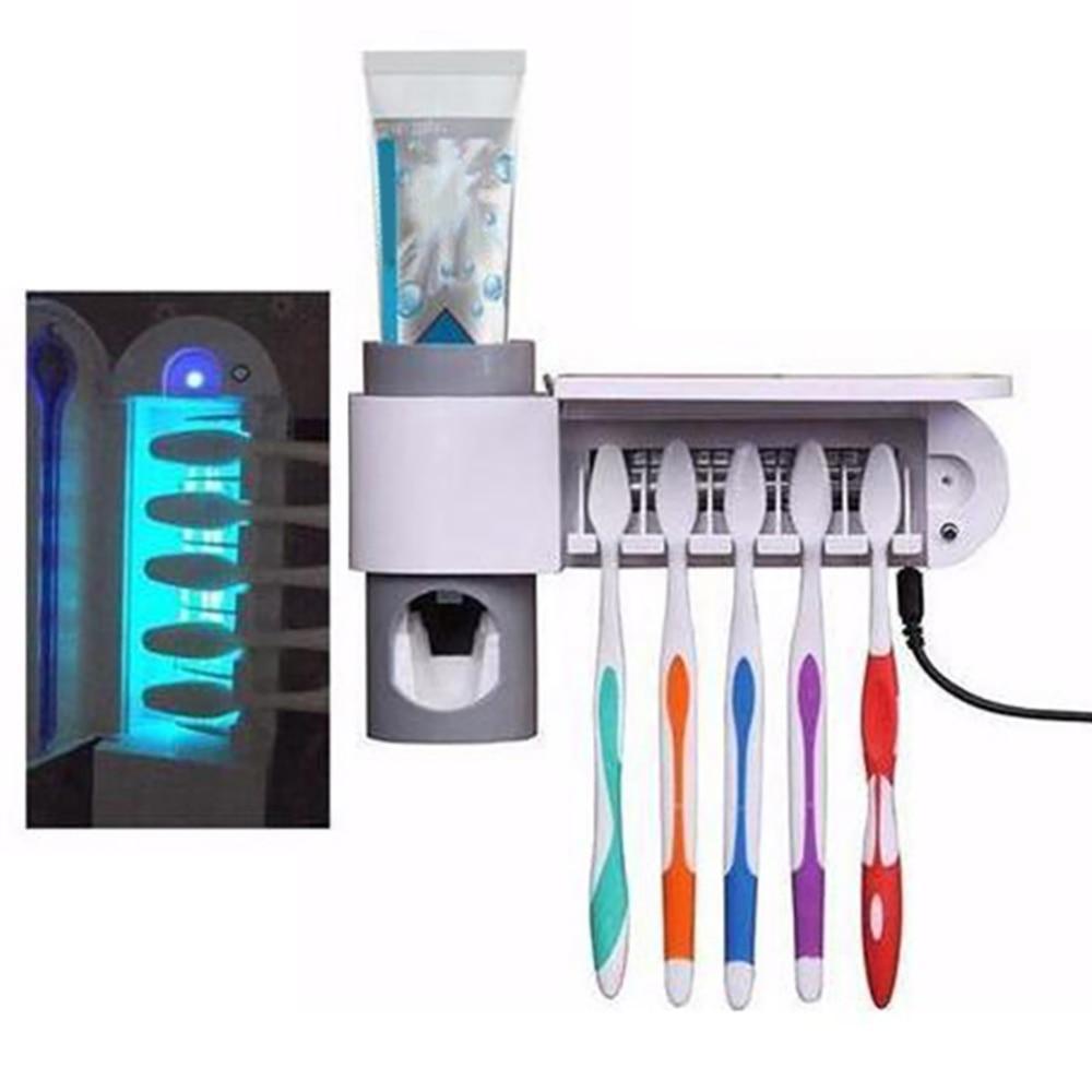 Antibacterial UV Light Toothbrush Sterilizer Automatic Toothpaste Dispenser - Etrendpro