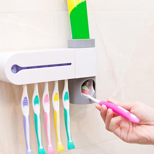 Antibacterial UV Light Toothbrush Sterilizer Automatic Toothpaste Dispenser - Etrendpro