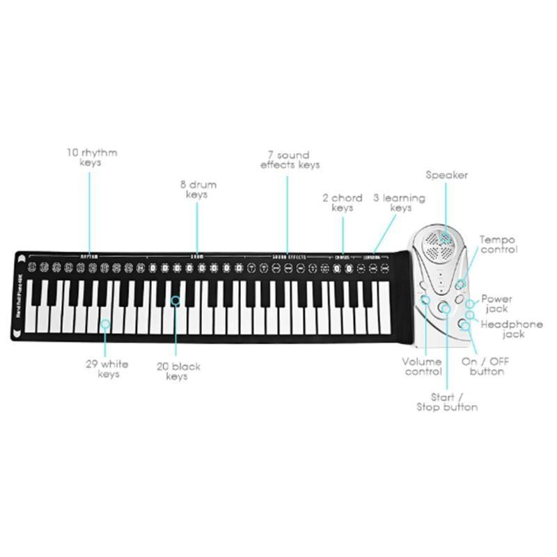 Portable Flexible Digital Keyboard Piano 49 Keys - Etrendpro