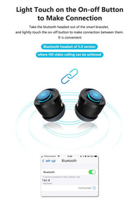 2 in 1 Fitness Bracelet With Wireless Bluetooth Headphone - Etrendpro