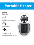 Portable Electric Heater Plug in Wall Heater Room