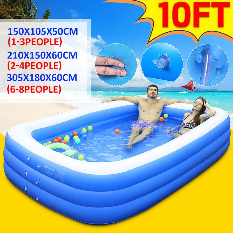 10/7/5ft 150cm/210cm/305cm Home Use Inflatable Large Swimming Pool 3 Layers Outdoor Indoor Baby Kids family Pool Bathing Tub
