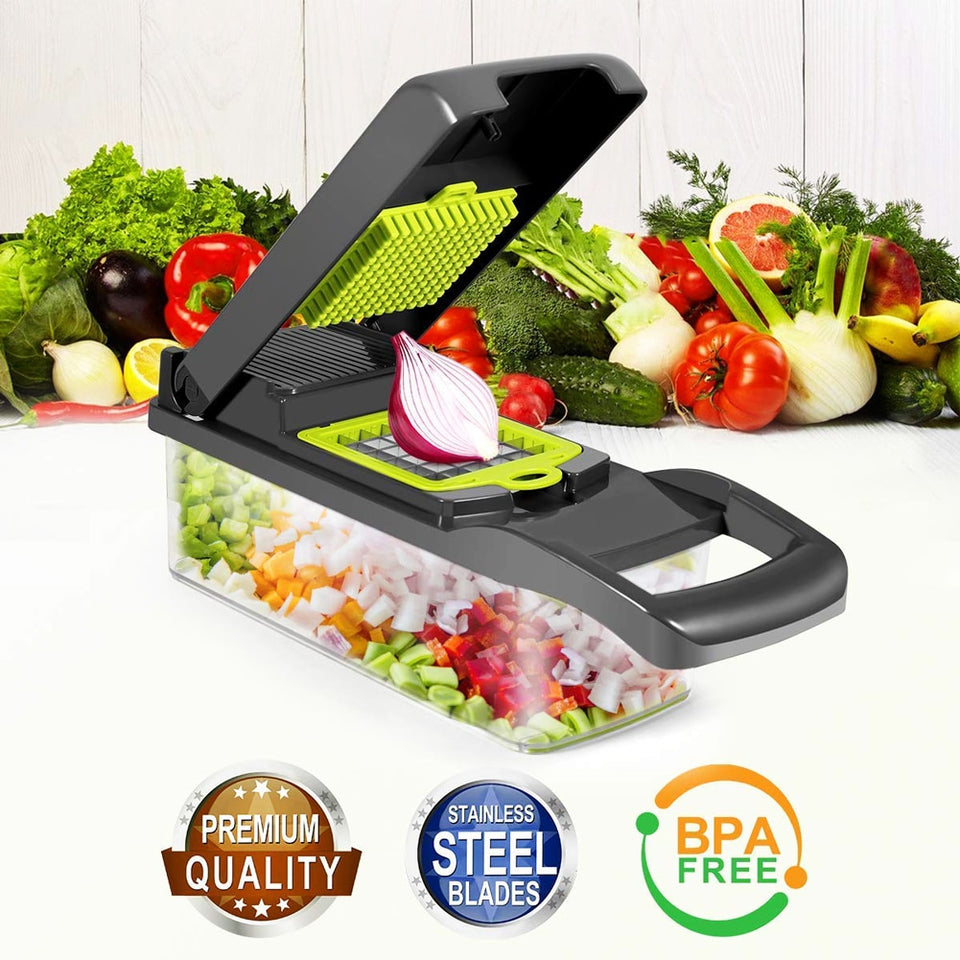 Multifunctional Vegetable Cutter Shredders Slicer With Basket