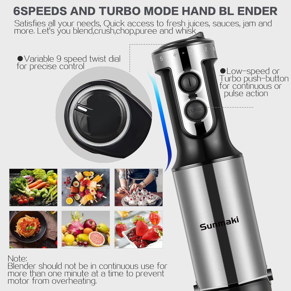 Hand Blender 400W Portable immersion Blender for Kitchen