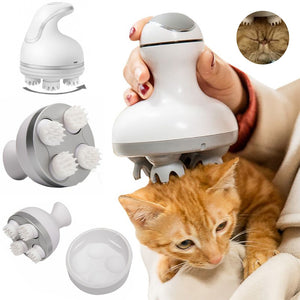 Electric Cat Head Massager Dog Pet Massage Machine Vibrating Scalp Charging Kneading Health Care Cat Comb Supplies Accessories