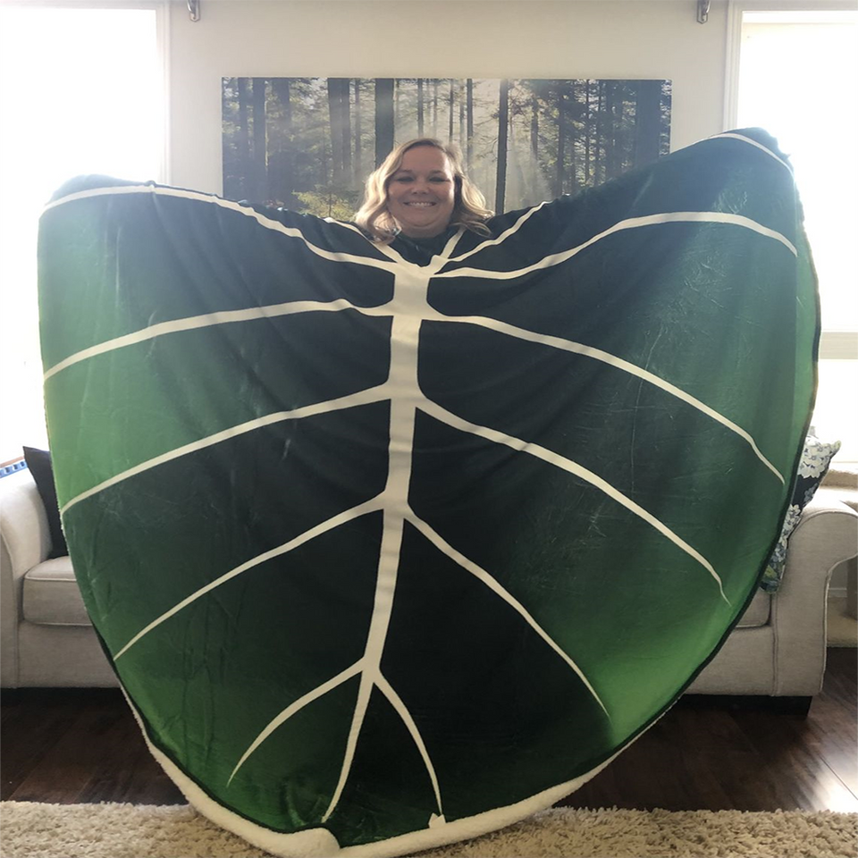 Green Leaves Giant Blanket Shape